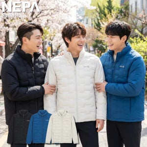 네파 이월패딩 숏기장 점퍼 남성 일상복 아웃도어 덕다운 간절기 경량패딩