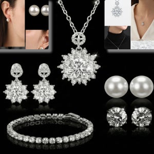 메르베 천연다이아 주얼리 5종 세트 목걸이 귀걸이 팔찌 핸드메이드