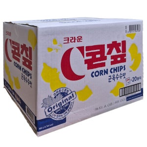 크라운 C 콘칩 군옥수수 맛 44g 20봉 코스트코 미니 봉지 과자 바삭한 콘칲 콘스낵