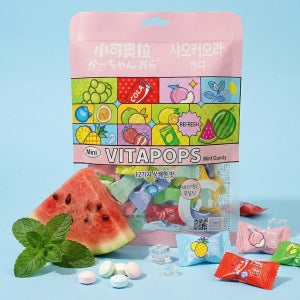 베트남 인기 무설탕 비타민C 12종 과일 믹스 샤오커오라 캔디 60g X 2팩