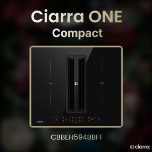 시아라 후드일체형 인덕션 컴팩트 4구 다운드래프트 빌트인 전기레인지 5단계 플라즈마 UV-C 공기정화 CBBEH594BBFF 무료설치