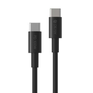 DEVIA C to C PD 100W 고속충전 케이블 E마커 노트북 충전 태블릿 호환 블랙 (대량구매가능)