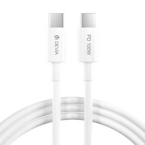 DEVIA C to C PD 100W 고속충전 케이블 E마커 노트북 충전 태블릿 호환 화이트 (대량구매가능)