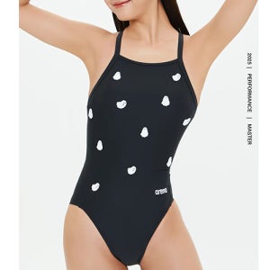 아레나 여성수영복 플러피프렌즈2 선수 스트랩백 A5SL1CO02BLK