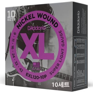 (뮤직캠프)다다리오 EXL120-10P / 일렉기타줄 스트링 10세트 팩 (009-042)