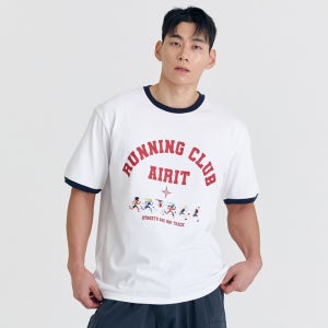 에어릿 러닝 클럽 링거 반팔 티셔츠 AM1214 화이트