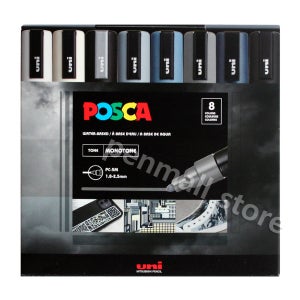 유니 포스카 마카 수성 마카펜 세트 5M 8색 모노톤컬러, 1개