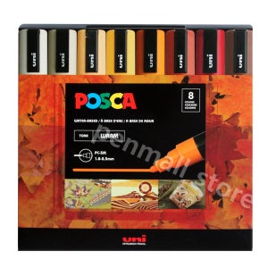 유니 포스카 마카 수성 마카펜 세트 5M 8색 웜컬러, 1개