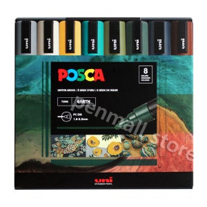 유니 포스카 마카 수성 마카펜 세트 5M 8색 어스컬러, 1개