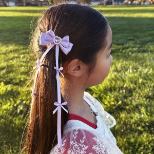 레쁘띠 에블린 롱테일 보석 리본 핸드메이드 유아 여아 공주 헤어핀 5color (한쌍)