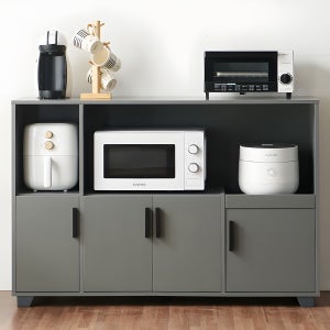 바로방가구 밥솥 선반 와이드 렌지대 홈카페장 코지 1200, 2단, 그레이