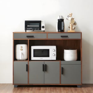 바로방가구 밥솥 선반 와이드 렌지대 홈카페장 코지2 1200, 3단, 멀바우그레이