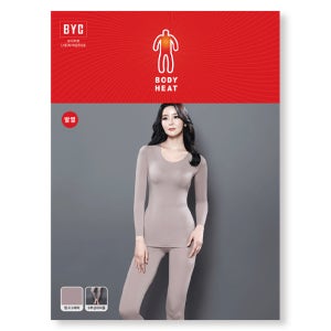 비와이씨 BYC 국내산 보디히트 U넥 내의 여성 상하의 세트 byq00