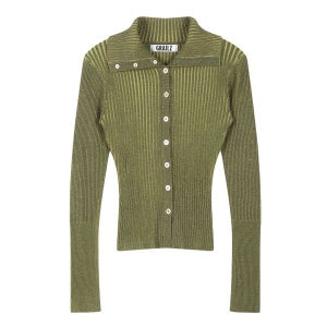 GRAILZ RIBBED BUTTON UP CARDIGAN [GREEN]