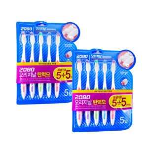 2080덴탈클리닉 오리지날 탄력모칫솔(10개입)-2개 칫솔세트