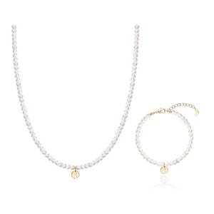 엘르 주얼리 심플 시그니처 진주 목걸이 팔찌 세트 EL2SET234 + 케이스세트