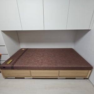 장수돌침대 싱글 미네랄황토볼 흙침대 서랍형프레임 국산통판형 벙커수납 퀸사이즈 가능