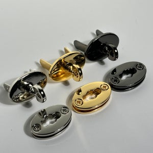 국산 가방장식 가방 부자재 타원 미니 뺑뺑이 턴락 잠금장치 가죽공예 금속장식 26mm 1개