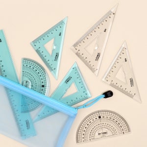 구부러지는 삼각자 각도기세트