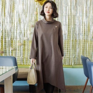 엄마옷 조이마담 ON1433 터들넥 기모 원피스 중년여성의류