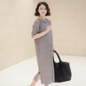 엄마옷 조이마담 ON1210 웨이브 플리츠 원피스 중년여성의류