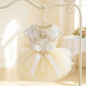 강아지 웨딩 드레스 튜튜 기념일 돌잔치 촬영룩 무지, S