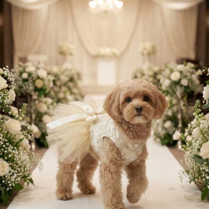 강아지 웨딩 드레스 튜튜 기념일 돌잔치 촬영룩 무지, M