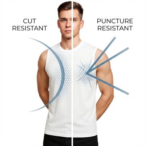 갑옷티셔츠 호신용 방검복 이너조끼 절단 및 뚫림 저항 기능성 클리페우스 타입1 화이트 남성