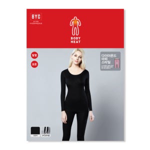 비와이씨 BYC 국내산 보디히트 내의 이지핏 여성 상하의 세트 byq00