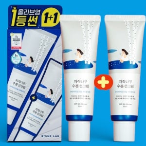1+1 라운드랩 자작나무 수분 선크림 50ml+50ml 저자극