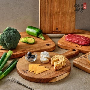 에비히슈테른 통원목 도마 손잡이 원형 타원모양