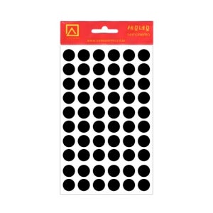 세모네모 견출지 10-302BK 원형 검정색 12mm 7매입