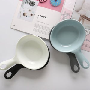 프라이팬 모양 앞접시 5color 먹방 그릇 손잡이접시 간식플레이트 캠핑접시 손잡이앞접시