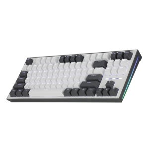 COX CK01 TKL 텐키리스 기계식 게이밍 사무용 키보드 화이트그레이, 적축