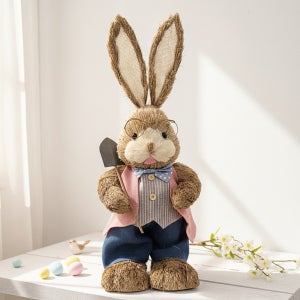 짚단 토끼 인형 65cm 1P 정원소품 봄 인테리어 장식