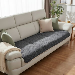 홈집합 코튼 퀼트 핵사곤 소파패드 거실패드 블랙, 3인용