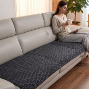 홈집합 코튼 퀼트 핵사곤 소파패드 거실패드 블랙, 4인용