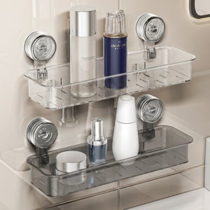 허니앤코 무타공 욕실선반 흡착식 일자형 욕실정리대 화장실선반