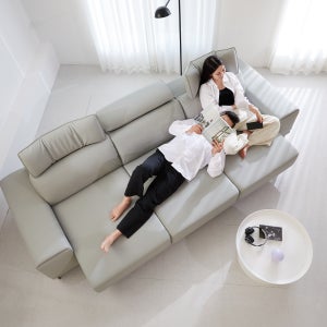 모던홈즈 모디 천연가죽 슬라이딩 모션 리클라이너 4인 소파