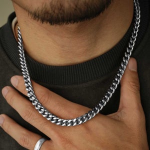 서플라이랩 쿠반체인 서지컬실버 남자 목걸이