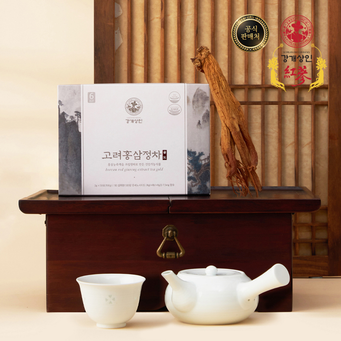 <b>강개상인 고려홍삼</b>정<b>차 골드</b>(<b>3g</b> x 50포) 6년근 진한 홍삼을 차로 맛보세요