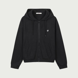 행텐 여성 니트라이크 집업_블랙