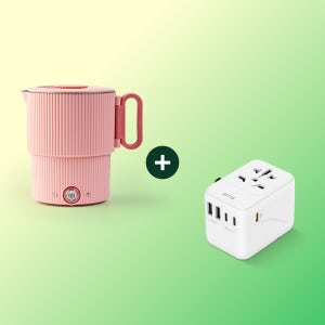 [SET 특가] 지티스 올스텐 여행용 접이식 전기포트 + 여행용 멀티 어댑터