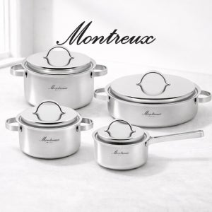 몬트렉스 10년 쓰는 무연마제 스텐냄비세트 국산 통5중 신혼부부 선물 4종, 편수16+양수20+전골24+곰솥24, 1세트