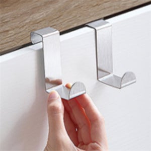 신라Pick 스틸 도어후크 2p 문걸이옷걸이 싱크대문걸이후크 문에거는옷걸이