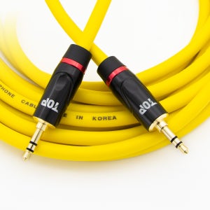 HDTOP 국산 3.5 스테레오 AUX 케이블 옐로우 20M HT-TP2217