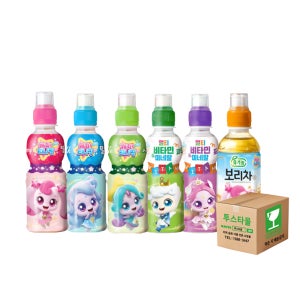 캐치 티니핑 밀크 딸기 사과 보리차 비타민 미네랄 포도 파인 각3씩 200ml x 18개