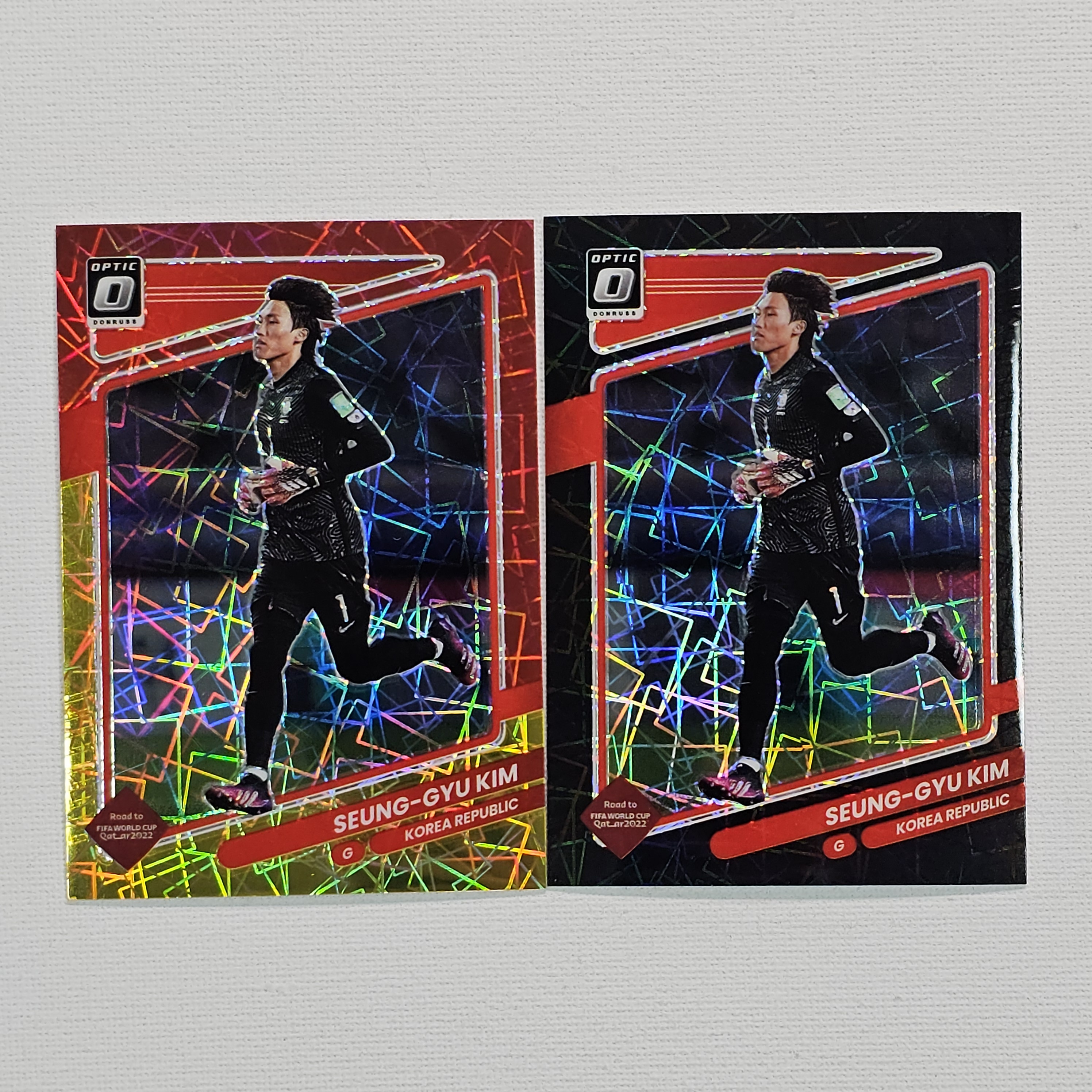 2021 Donruss Road to Qatar Optic Seung-Gyu Kim Black /25 Red/Gold /8 김승규 축구카드 2장 일괄 / SOC-72