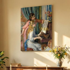 명화액자 오귀스트 르누아르 피아노치는소녀 A2 (42.0 x 59.4cm), 캔버스액자