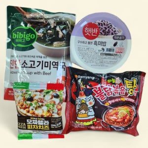 불닭미역탕면 치즈라죽(불닭볶음탕면145g+진한소고기미역국500g+흑미밥130g+모짜렐라치즈50g)